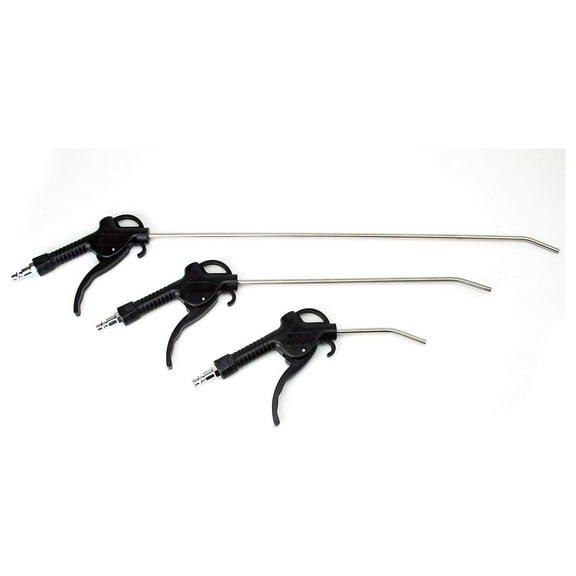 Deluxe Air Blow Gun with 4", 12", and 20" Long Angled Nozzle