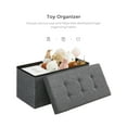 thumbnail image 5 of SONGMICS 30" Storage Ottoman Bench, Folding Ottoman with Storage Footstool Hold up to 660lb for Living Room Dark Gray, 5 of 7