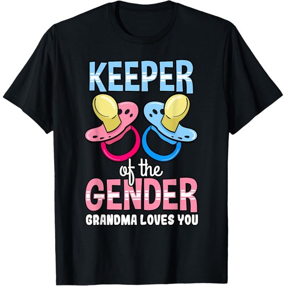 Keeper Of The Gender Grandma Loves You Baby Shower Boy Girl T-Shirt