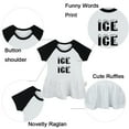 thumbnail image 2 of Pack of 2, Ice Ice & I Am Mexican and This is My Juansie Funny Dresses For Baby, Newborn Babies Skirts, Infant Princess Dress, Toddler Frocks (Black Raglan Dresses, 0-6 Months), 2 of 5