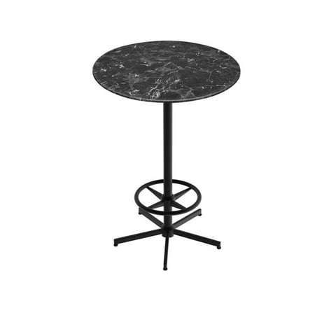 Holland Bar Stool OD21642BWODS36RBM 42 in. Indoor & Outdoor All-Season Table with 36 in. Dia. Black Marble Top