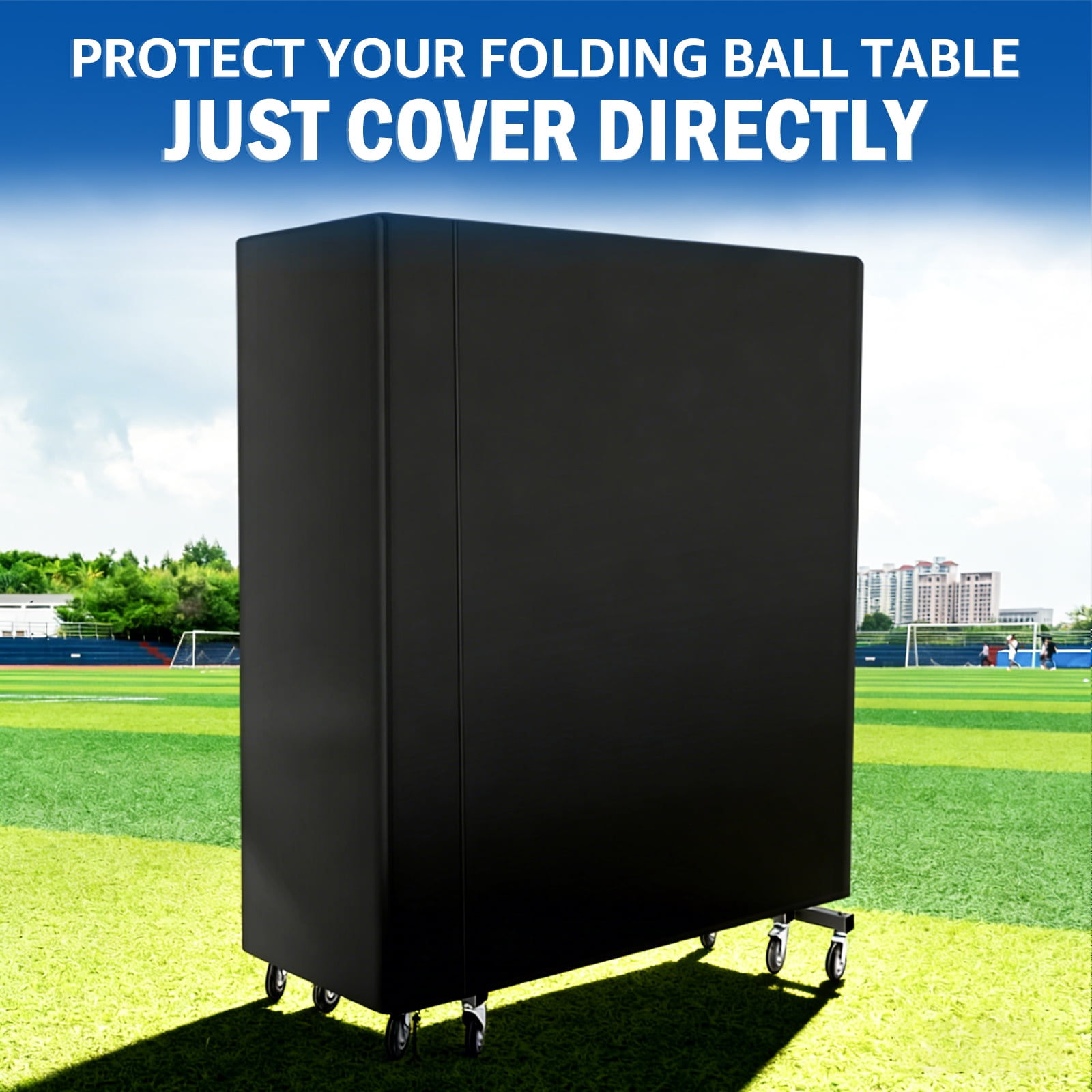Cover for Folding Table Tennis Table Waterproof Windproof Heavy Duty Tear Resistant 210D Oxford Fabric 165 x 70 x 185cm, Black