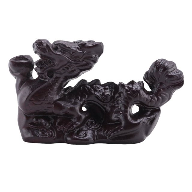 Estatua de dragón chino 2024 Figura de dragón de madera del zodíaco chino Mini estatua de dragón chino de madera Figura del zodíaco negro