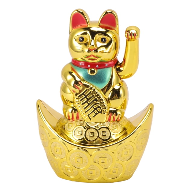 5,5 pulgadas agitando gato de la suerte decoración balancín dorado gato de la suerte para hoteles cafés decoración del hogar regalos