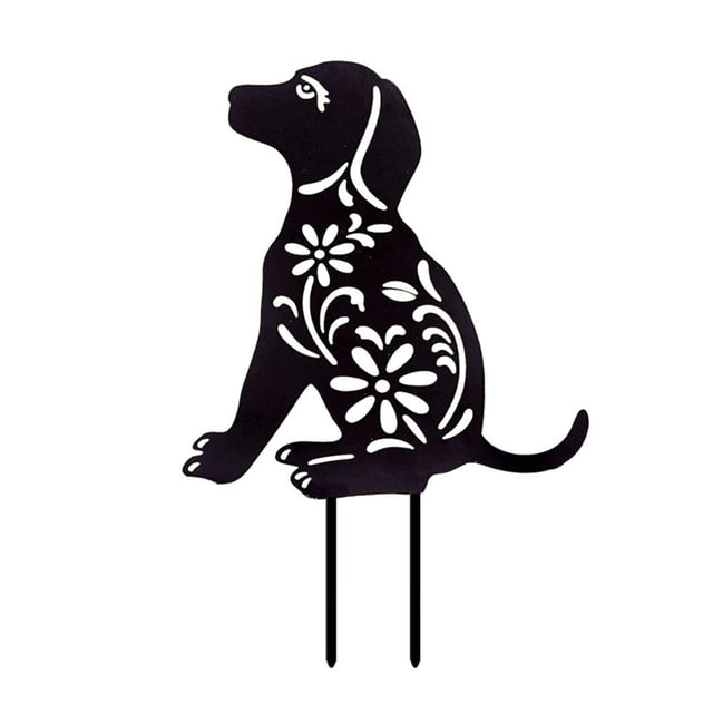 1pc dog metal garden stakes animal silhouette garden stakes outdoor