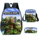 thumbnail image 4 of Mochila Escolar MINECRAFT Para Estudiantes De Escuela Primaria Y Secundaria En My World Game Periférica Conjunto De Tres Piezas De Peluche Animal Patung Muñecas Pulpo, 4 of 4
