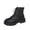 Black, variant on Black Womens Fall Winter Lace Up Ankle Boots Side Zip Round Toe Chunky Low Heel Fashion Booties
