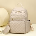 thumbnail image 4 of Stylago Laptop Backpack Purse for Women Work Travel Computer Bags College Students Fashion Quilted Daypack with Mini Pouch Beige, 4 of 7