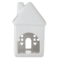 thumbnail image 4 of Mini Ceramic House Tabletop Decoration - Cute Small Ceramic House Figurine, Lightweight Desktop Decor Accent, Durable Ceramic Ornament for Home Living Room Bedroom Office Table, 6*3*3in, White, 4 of 5