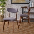 thumbnail image 2 of Abrielle Mid-Century Modern Fabric Dining Chairs with Natural Walnut Finished Rubberwood Frame, 2-Pcs Set, Dark Grey / Natural Walnut, 2 of 7