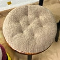 thumbnail image 4 of A White Fleece Cushion Round Chair Cushions Seat Cushion Stool Plush Seat Winter Warm Chair Covering for Dining Room Chair Floor Pillow Cushions, 4 of 9