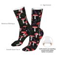 thumbnail image 4 of Xecao Red Mushrooms Print Fashion No Heel Casual Crew Socks Cushioned Breathable for Men Women - Moisture wicking,Not easy to fade Suitable for daily, 4 of 7