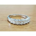 thumbnail image 2 of Sparkle Jewels 14K White Gold Plated Princess Cut White Diamond Cluster Eternity Wedding Band Ring, 2 of 3