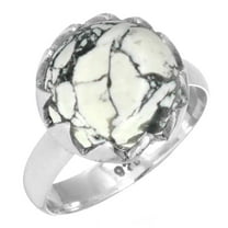 Natural Howlite Women Jewelry 925 Sterling Silver Ring