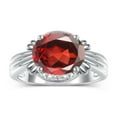 thumbnail image 4 of RYLOS Rings for Women 14K White Gold Ring 12X10MM Gemstone &  Diamonds Great Ring for Middle or Pointer Finger January Garnet Jewelry Size 9, 4 of 8
