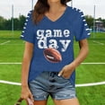 thumbnail image 2 of Gamivast Womens Graphic Tees Game Day Sparkly Football Graphic Print V Neck Short Sleeve Athletic Shirts T Shirts Trendy Casual Athletic Workout Wear, 2 of 5