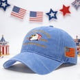thumbnail image 2 of NIEWTR United States 250 Year Anniversary Hat, Flag Print Design, Retro Washed Adjustable Cap(A01-Light Blue,One Size), 2 of 5