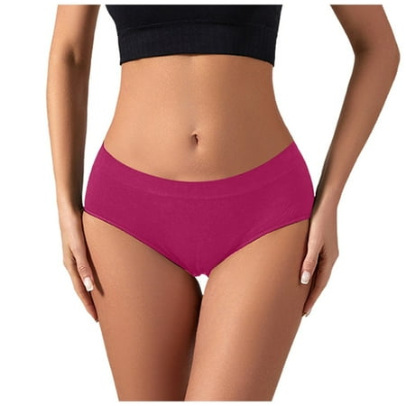 GHSOHS Womens Underwear Thongs Womens Cotton Underwear Women s Thong Women s Seamless Breathable Pure Cotton Crotch Low Waist Glare Bottom And Solid Seamless Triangle Pants Hot Pink Panty Womens XXL