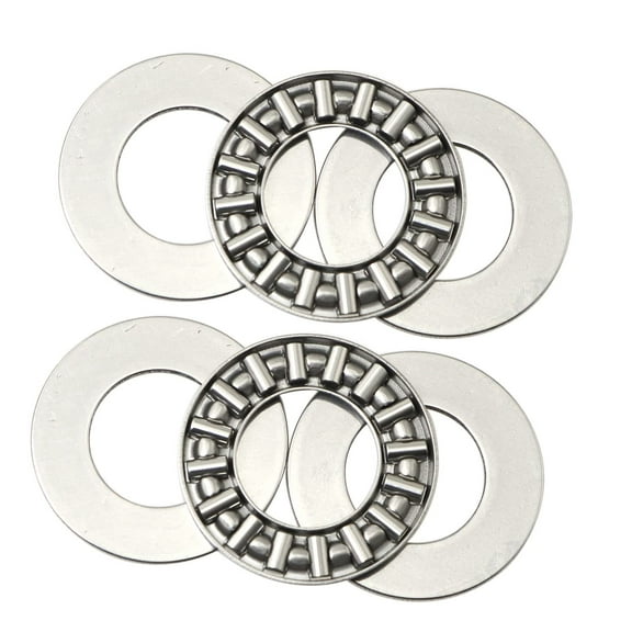 2 Sets AXK0819 Thrust Needle Roller Bearings with Washers 8mm Bore 19mm OD 2mm Width with Nice Load Carrying Capacity and Stiffness(2 x Bearings   4 x Washers)
