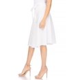 thumbnail image 2 of Women's Solid A-line Casual High Waist Bow Tie Belted A Line Midi Knee Length Skirts, 2 of 6