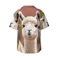 thumbnail image 5 of KLL Cute Alpaca in Daze Print Men's Shirt Short Sleeve Button Down Summer Cuba Beach Shirts- X-Large, 5 of 5
