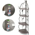 thumbnail image 4 of 4-Tier Foldable Iron Shelf Floor Toilet Bedroom Kitchen Storage Corner Shelf, 4 of 18