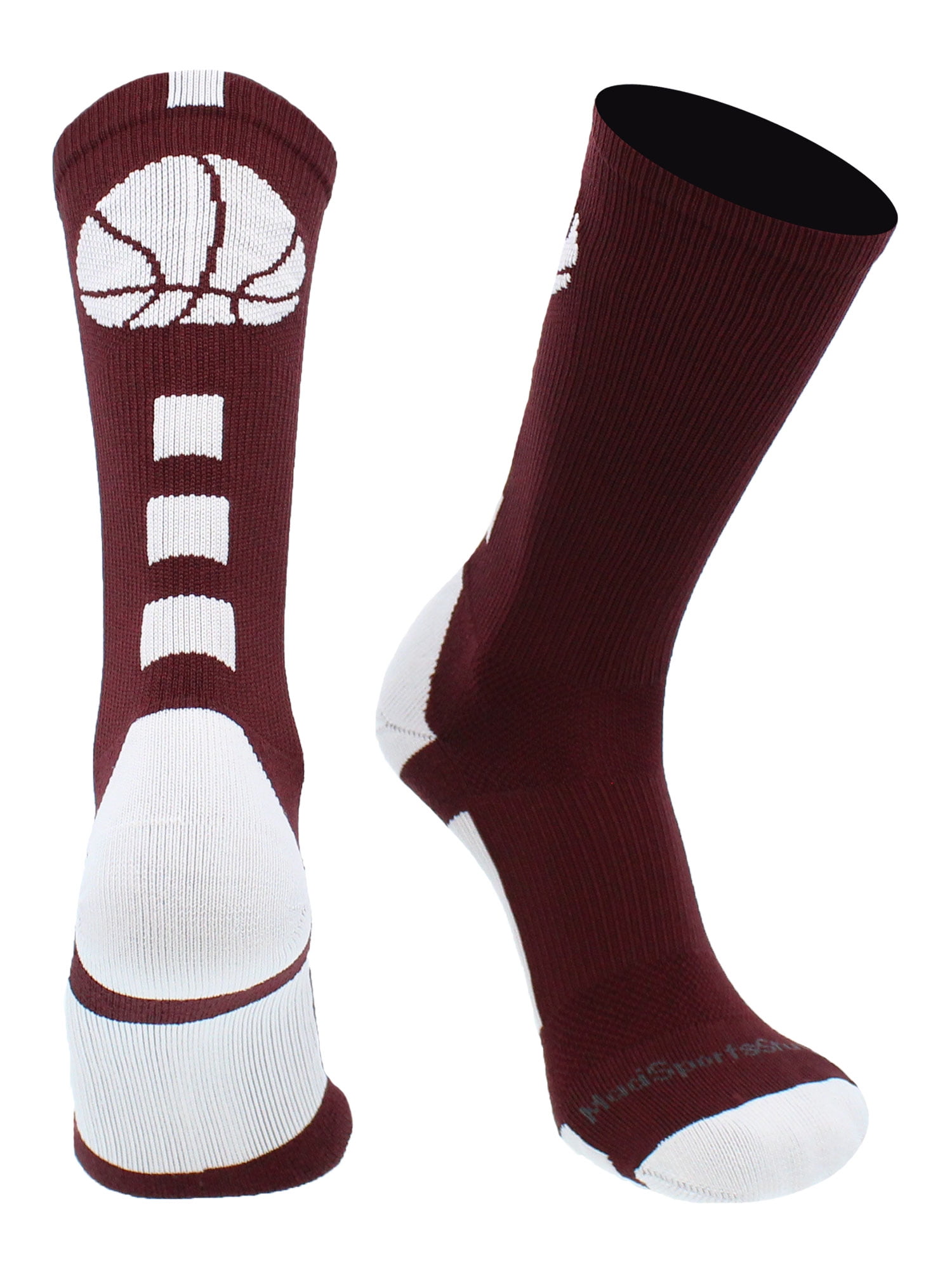 TCK® All-Sports Adult Athletic Socks 6 PAIR Men's Size 10-12.5 Crimson/Maroon 