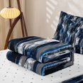 thumbnail image 6 of Homewish Grunge Navy Zipper Queen Comforter Set with Fitted Sheet and 2 Pillowcases,Modern Abstract Zipper Bedding Set,Navy Black,Reversible,4pcs, 6 of 8