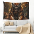 thumbnail image 3 of Easygdp Tiger In The Fallen Leaf Forest Tapestry Wall Hanging, Wall Tapestries for Bedroom Aesthetic Living Room Office Decor 60x40in, 3 of 8