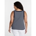 thumbnail image 3 of Terra & Sky Women’s Plus Faux Button Front Tank, Sizes 0X-4X, 3 of 5