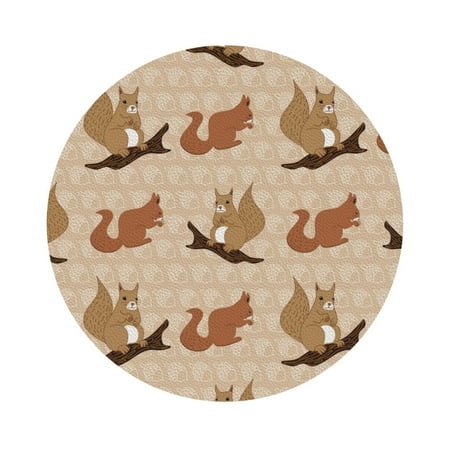 

Zeuib Squirrel nut backgrounds Print Set of 6 Coasters for Drinks Glass & Cups Stain Protection Table Coaster Set Decorative Coffee Cup Coasters Housewarming Gift for Home Decor Round Shape