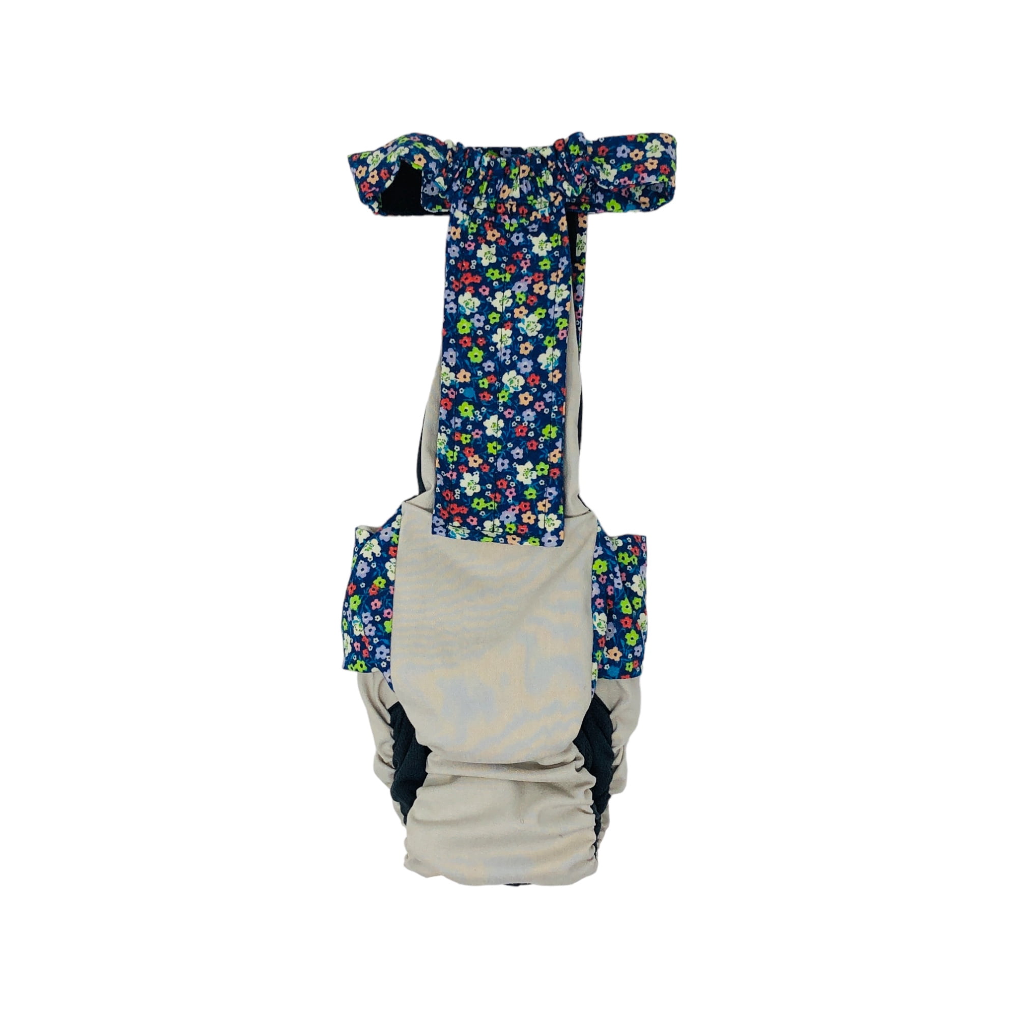 Barkertime Flower Garden on Frosty Cream Dog Diaper Overall