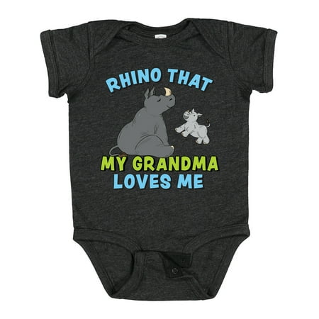 

Inktastic Rhino That My Grandma Loves Me with Cute Rhinos Gift Baby Boy or Baby Girl Bodysuit