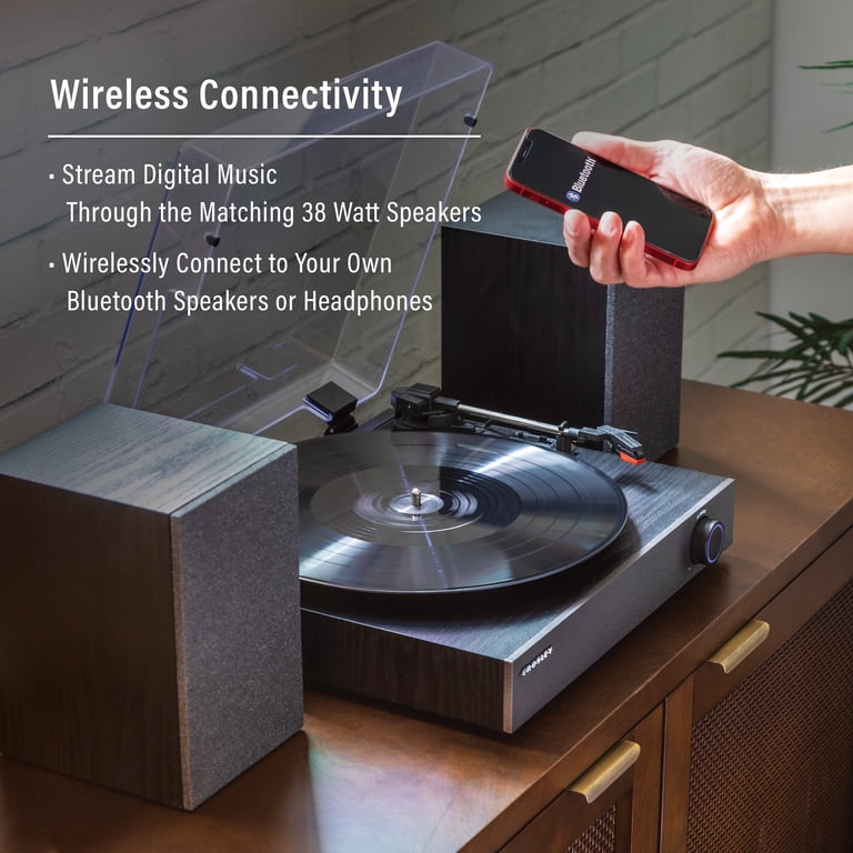 Zane Vinyl Record Player with Speakers and Bluetooth - Audio