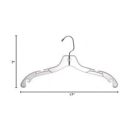 Clear Plastic 17" Dress Hanger (Box of 100)