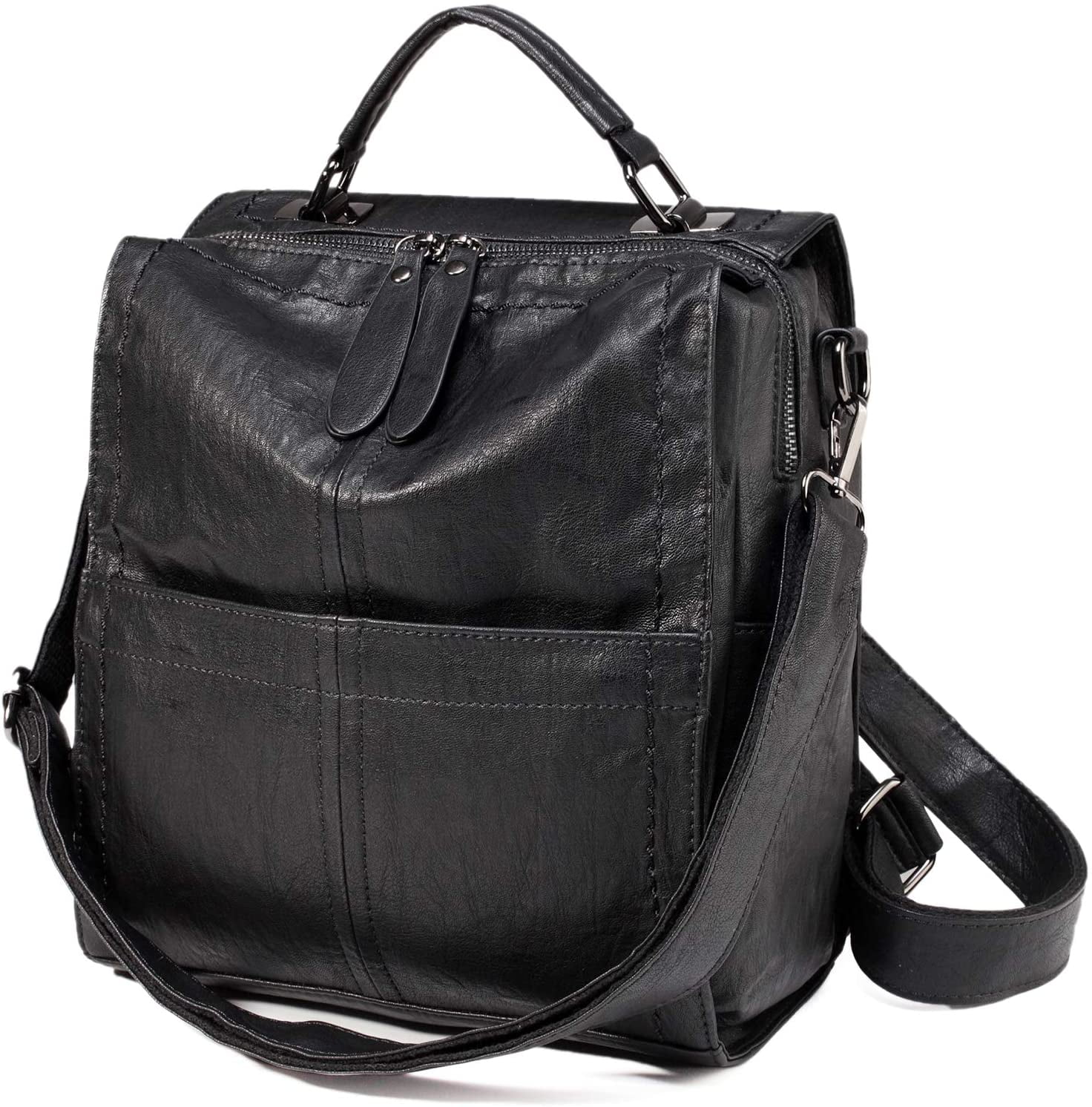Women PU Leather Backpack Rucksack Shoulder Convertible Small Mini Purse Bag 