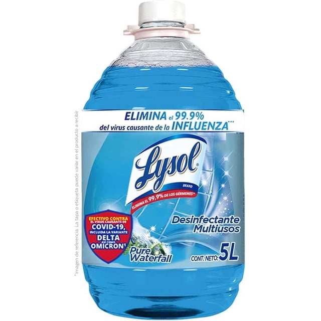 Lysol Limpiador Líquido Desinfectante Multiusos Pure Waterfall Fresh Scent 5 L SHIRET Hogar