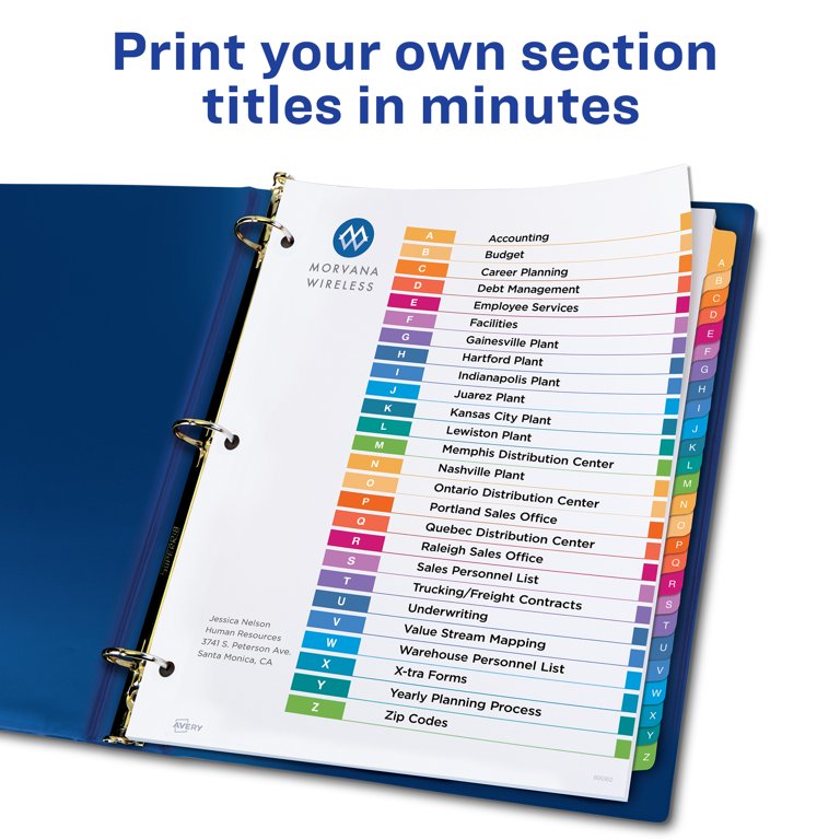 Avery A-Z Dividers, 26 Tabs, Ready Index (3 Sets of 44225