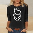thumbnail image 3 of Hauts à Manches 3/4 pour Femmes, Blouse Décontractée à Col Rond Imprimée de Noël, 95 % Polyester 5 % Élasthanne, 3 of 7