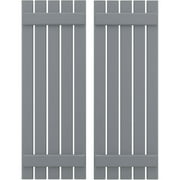 Ekena Millwork 19 1/2"W x 70"H Americraft Five Board (2 Batten) Exterior Real Wood Spaced Board-n-Batten Shutters (Per Pair), Ocean Swell