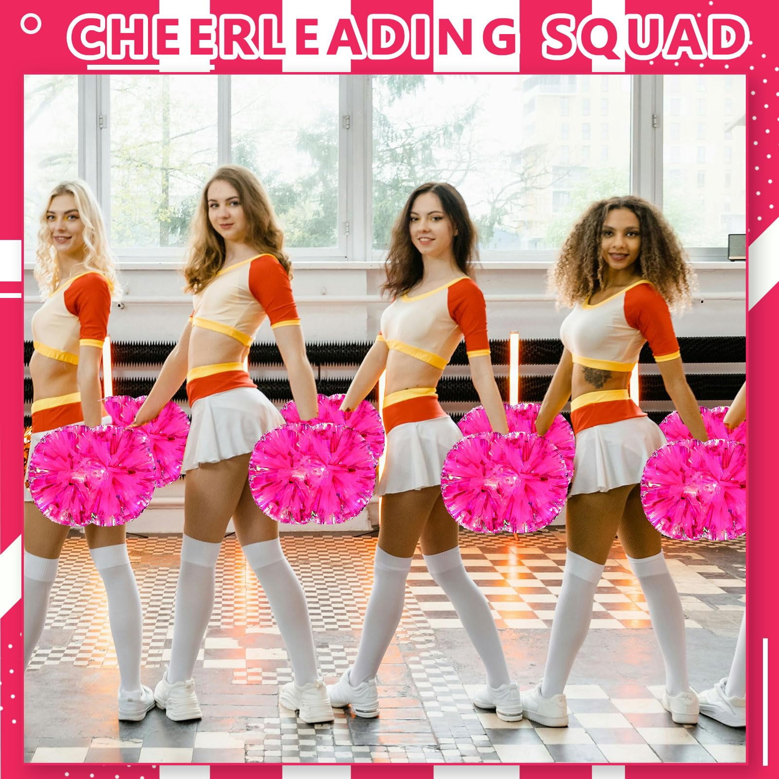 24 Pcscheerleading poms,pom poms Cheerleading with Handle Style Cheer Pom Pomsfor Dance, Matches