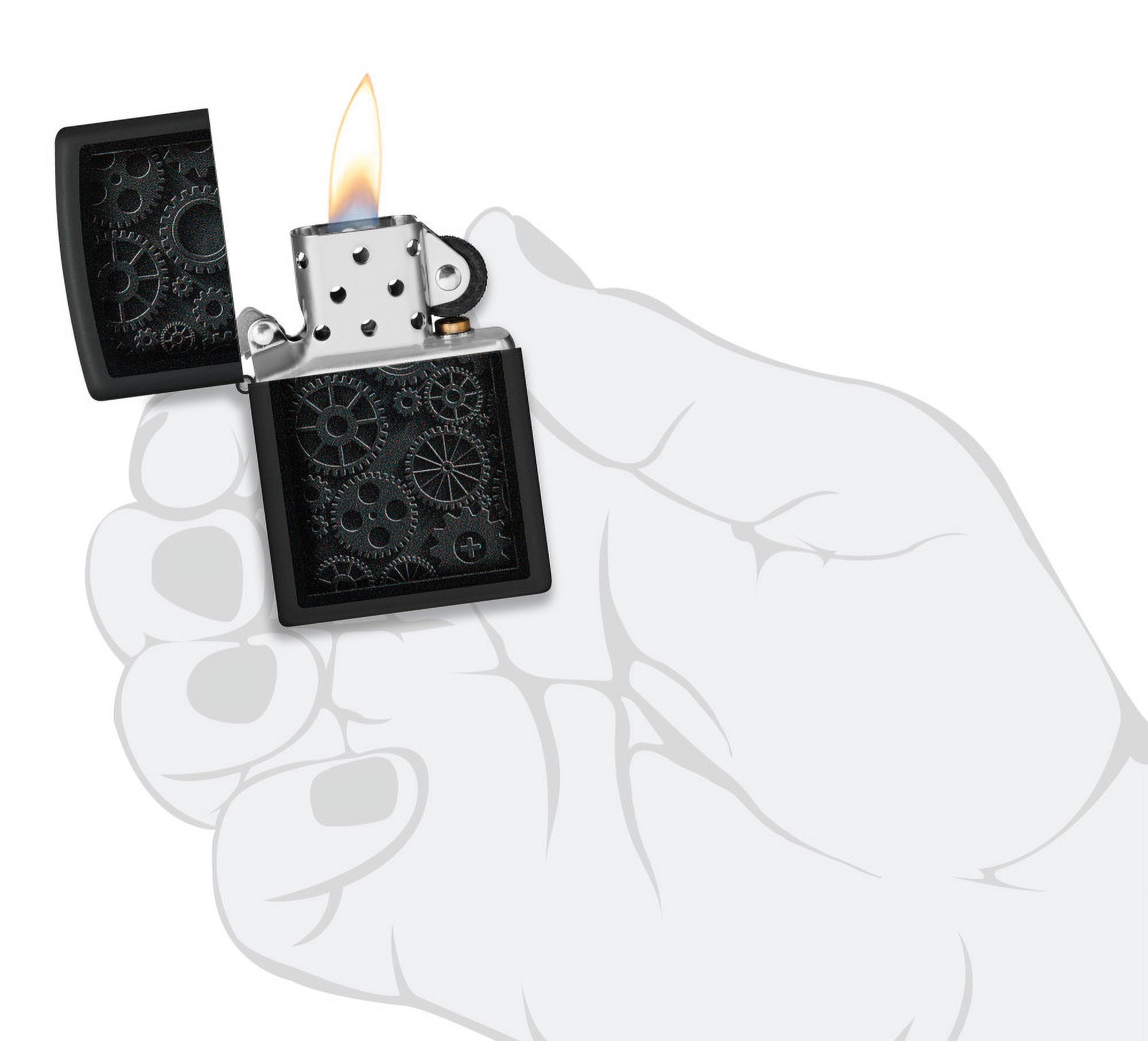 Zippo 48999 Matte Black Steampunk Refillable and Windproof Lighter
