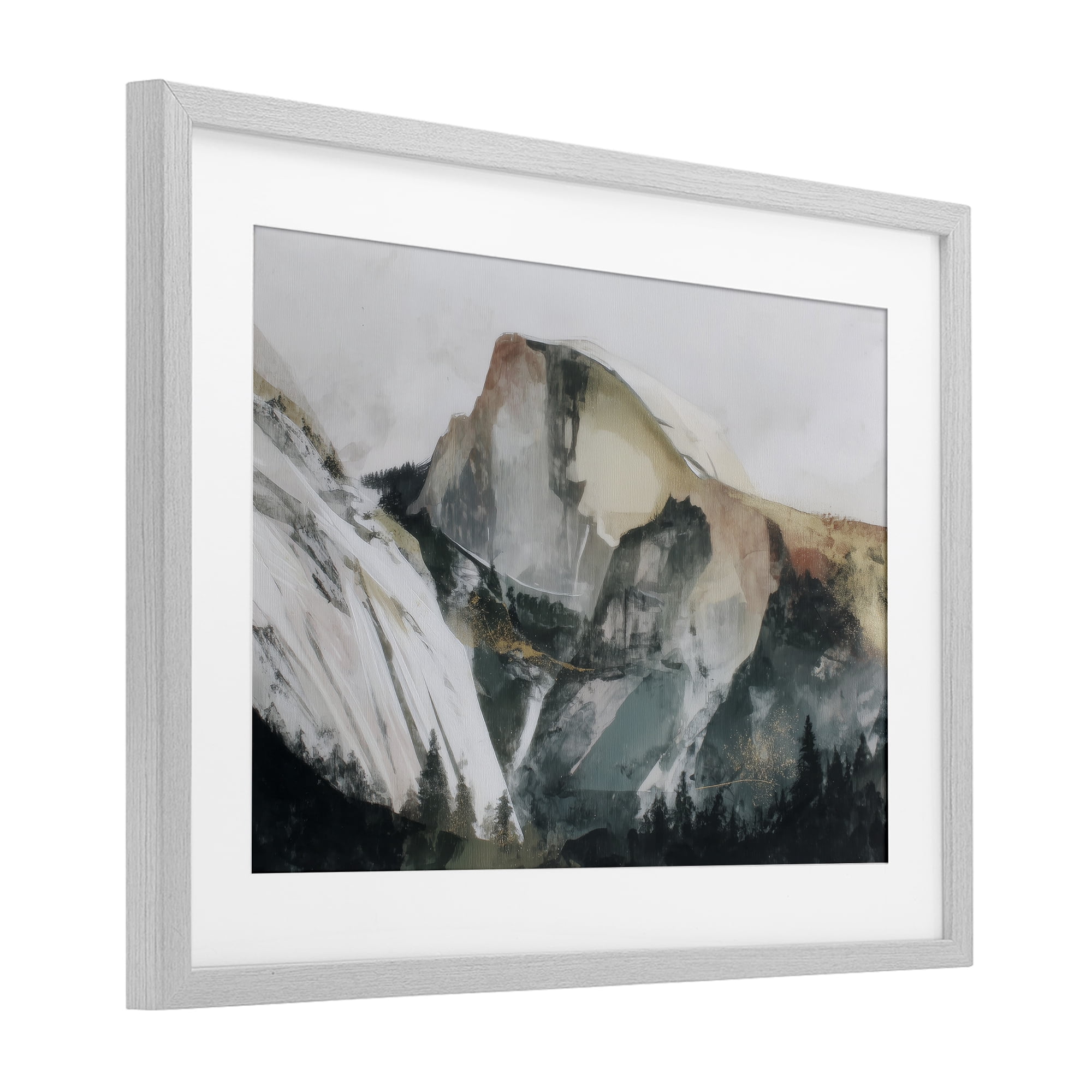 Stupell Industries Abstract Sierra Nevada Mountain Gray Framed Print Under Glass, design by Chromatic Storm Studio