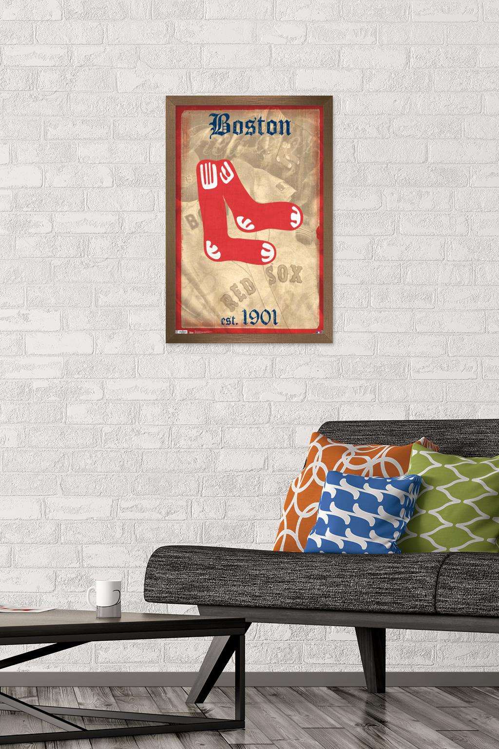 MLB Boston Red Sox - Retro Logo 14 Wall Poster, 14.725" x 22.375", Framed