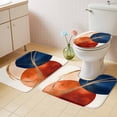 thumbnail image 2 of Navy Blue Burnt Orange Bath Mat 3 Piece Bathroom Rug Set, Geometric Modern Boho Art Non Slip Bath Rug Contour Mat and Toilet Lid Cover, Absorbent Shower Mats Soft Bath Rugs and Mats Sets, 2 of 8