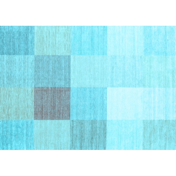 Ahgly Company Indoor Rectangle Abstract Light Blue Contemporary Area Rugs, 2' x 3'