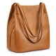 thumbnail image 1 of Bolso de hombro Kattee para mujer, de piel auténtica, suave, color marrón, 1 of 7