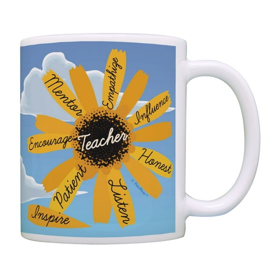 Teacher Gifts Mentor Encourage Inspire Mug Floral Teaching Present Teach Coffee Mug Tea Cup Multi