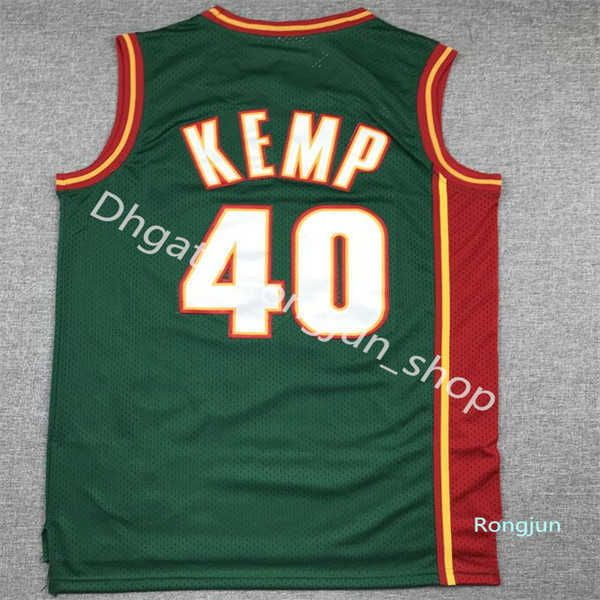 NBA_ Men Basketball Shawn Kemp Jersey Gary Payton Kevin Durant Ray Allen Stitched Green Yellow White Red Home Away Breathable Wholesale''nba''jersey