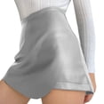thumbnail image 1 of Wdgfv Womens PU Leather High Waisted Skorts Asymmetrical Slit Mini Skirt Shorts, 1 of 5